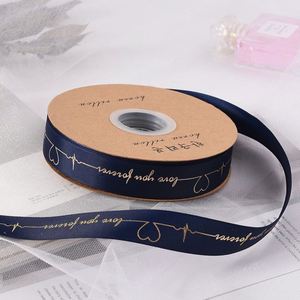 Custom Logo Luxury 2.5cm Foil Stamping Grosgrain <b>Ribbon</b> for Gift Embellishment & Wedding Invitations - Product Image 5