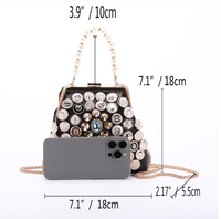 Tas Selempang Wanita Hifashion Vintage Kulit PU Berhias Rantai dan Stud 2025, Tas Tangan Mewah Desainer, Tas Selempang Model Kerang Bahan Poliester