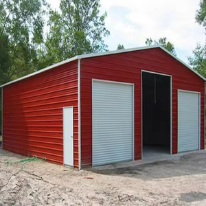 Modern Steel Prefab Carport Barn with One Roller Door for Outdoor Garage Parking and Storage - Product Image 1