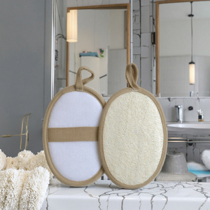 Éponge de bain exfoliante naturelle grise en loofah, brosse manuelle pour le <span class=keywords><strong>corps</strong></span>, élimination des peaux mortes, 9x12cm ronde, pour la douche et le bain - Product Image 6