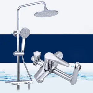 hidden shower mixer ก๊อก Suppliers-ยุโรปโมเดิร์นฝักบัวอาบน้ำระบบติดผนังอ่างอาบน้ำก๊อกน้ำ TAPS และชุดฝักบัวสำหรับห้องน้ำ