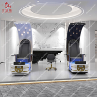 Fauteuil de pédicure électrique professionnel de luxe moderne pour salon de beauté, avec pompe magnétique et fonction de massage des pieds inclinable