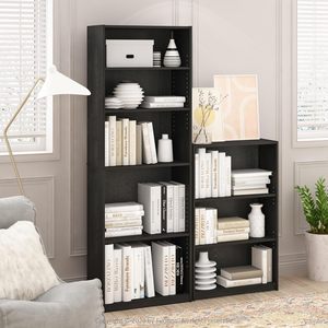 <span class=keywords><strong>OUHAN</strong></span> Bibliothèque moderne réglable à 3 niveaux Mobilier de maison simple avec fonction pliable pour cuisine, école ou salle de bain - Product Image 4