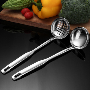 AkL Stainless Steel Ladle 304 Soup Strainer Large Capacity Commercial Kitchen <b>Serving</b> <b>Spoon</b> - Product Image 2