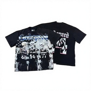 T-shirt décontracté pour homme à manches courtes, motif délavé, coupe ample, 100% coton tricoté, style urbain, séchage rapide, Nouvelle collection été 2026 - Product Image 1