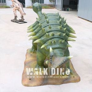 Sculpture de dinosaure animatronique de haute qualité en fibre de verre verte avec fonction résistante aux intempéries pour une utilisation en intérieur/extérieur - Product Image 3