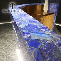 Fabrication de comptoir en marbre lapis lazurite naturelle dalle de lapis lazuli bleu carreaux de lapis lazuli