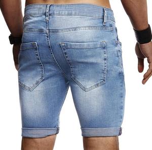 กางเกงยีนส์ขาสั้นปักลายกราฟิกสำหรับผู้ชาย แฟชั่นสตรีทแวร์ แบรนด์ดัง กางเกงยีนส์เดนิม ผลิตจากโรงงานโดยตรง - Product Image 5