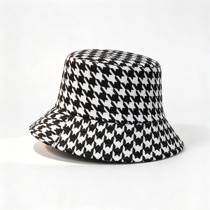 Houndstooth <b>Bucket</b> Hat Polyester Cotton Canvas Classic Plaid Unisex Spring Summer Lightweight Daily Street Beach Travel Fishing - Product Image 4