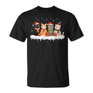 <b>Cat</b> Christmas T-Shirt With Santa <b>Cats</b> And <b>Gifts</b> Holiday Design For <b>Cat</b> <b>Lovers</b> Xmas <b>Gift</b> Wear - Product Image 1