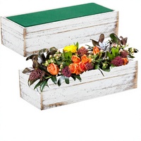 Mini-jardinière en bois émaillé motif chat mignon, style américain, design rustique carré, trou de drainage, écologique, vente en gros