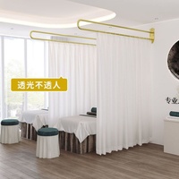 Support de rideau pliable en tissu en forme de U pour lit de physiothérapie de salon de beauté moderne, idéal pour entrepôt et chambre à coucher