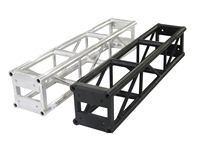 Structure de scène en aluminium avec plaque de fixation 12'' x 12'', longueurs 0.6m, 1.2m, 1.5m, finition noire thermolaquée
