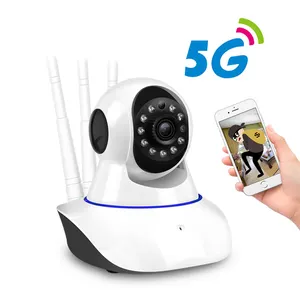 Kamera CCTV Keamanan Wi-fi Dual-Band, Kamera Pengintai Rumah 2.4G 5G dengan Penglihatan Malam Infra Merah Monitor Bayi 1080P HD Wifi