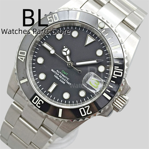 BLIGER 40MM <span class=keywords><strong>Diver</strong></span> orologio da uomo NH35 movimento verde data luminosa nero/verde lunetta in ceramica con cinturino in acciaio spazzolato in vetro zaffiro - Product Image 4
