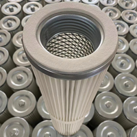 Filter Cartridge Penyaring Debu Silinder Industri Pabrik dengan Jaring Logam Luar
