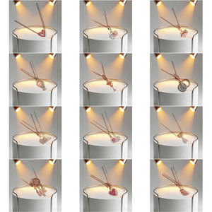 <span class=keywords><strong>Collier</strong></span> Cœur Circulaire Nœud Papillon <span class=keywords><strong>Lune</strong></span> en Argent Sterling 925 et Zircon, Bijou Éblouissant et Exquis pour Femme, Cadeau d'Anniversaire - Product Image 4