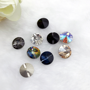 Eco-Friendly 18mm Rhinestone Crystal Diamond <strong>Buttons</strong> 2-Holes Sharp Shaped <strong>Shank</strong> for Clothes Plating Technics - Product Image 3