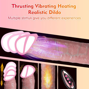 Realistische Telescopische Vibrator G-Spot Stimulator Verwarmde Siliconen Stuwende Dildo Speelgoed Voor Vrouwen Grote Penis <span class=keywords><strong>Cock</strong></span> Stijl - Product Image 3