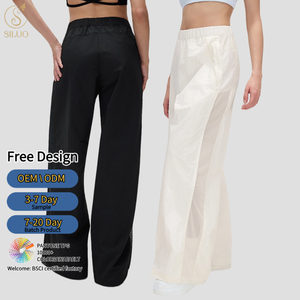 <span class=keywords><strong>Pantalon</strong></span> large <span class=keywords><strong>taille</strong></span> haute pour <span class=keywords><strong>femme</strong></span> avec empiècements transparents, séchage rapide, décontracté, pour le yoga et les activités sportives en extérieur, idéal pour le quotidien - Product Image 1