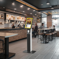 THLEE Kiosque de paiement en libre-service à écran tactile intérieur de 27 pouces avec lecture de QR/codes à barres et traitement des commandes