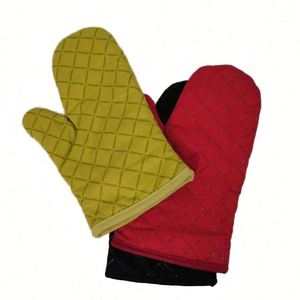Maniques de cuisine en coton imprimées, imperméables et épaissies, résistantes à la chaleur pour la cuisson au four et l'isolation micro-ondes - Product Image 5