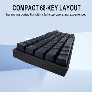Tùy Chỉnh Lập Trình Từ Xách Tay Màu Đen Loại C Có Dây 68-Key 65 Phần trăm Chơi Game Cơ Khí Bàn Phím Với RGB Backlit - Product Image 6