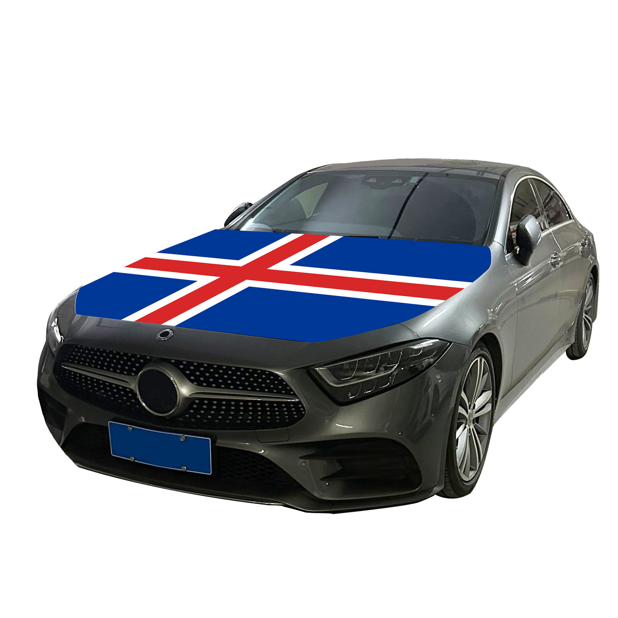 Motorhaubenabdeckung Mit Syrischer Flagge - 100x150cm | Elastische Polyester-Abdeckung Für SUV & Pickups