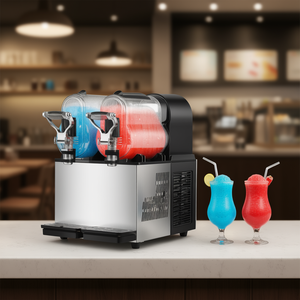 Machine à slush commerciale 340W 3LX2 en acier inoxydable, machine à boissons glacées automatique pour la maison avec préservation de la température - Product Image 2