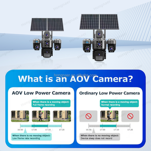 Hongnaer 20MP Solar Panel Aangedreven Draadloze 4G LTE Beveiligingscamera CCTV PTZ IP Camera HiEasy AOV 4 Lens Buiten 4G Simkaart Solar Camera - Product Image 4