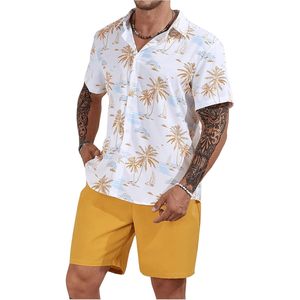 Ensemble assorti hawaïen pour homme FOXA, chemise à manches courtes et short à imprimé tropical, tenues de vacances - Product Image 6