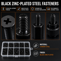 Kit d'Assortiment de 420 Vis à Tête Plate Hexagonale Noire, Vis de Réparation pour Ordinateur, Électronique, Ordinateur Portable, Plaqué Zinc