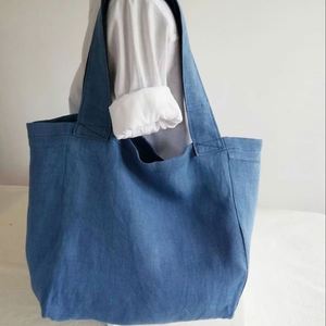 Grand sac fourre-tout en lin vintage pour femme - Sac de courses spacieux avec design personnalisable - Product Image 1