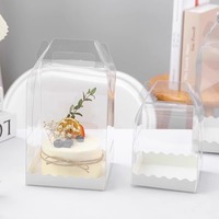 Boîtes à cupcakes individuelles transparentes avec poignées, boîtes à gâteaux portables en plastique pour mariage, anniversaire, baby shower, pâtisserie