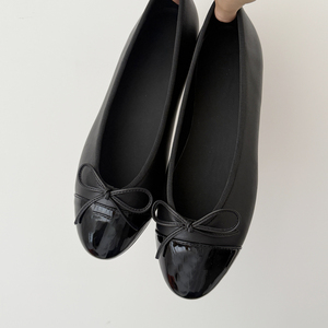 Bailarinas para <span class=keywords><strong>mujer</strong></span>, <span class=keywords><strong>zapatos</strong></span> sin cordones con lazo suave y elegante, <span class=keywords><strong>Beige</strong></span>, <span class=keywords><strong>charol</strong></span>, negro, para oficina, fiesta, boda, negocios, informales - Product Image 2