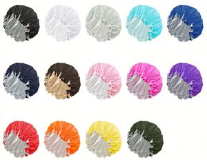 Bonnet de Douche Imperméable en Soie Satinée pour Cheveux Bouclés, Grande Taille, Double Couche, pour Femmes - Product Image 3