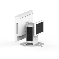 Support pour tablette PC à double écran Support de bureau à rotation métallique pour comptoir de caisse et restaurant Support pour tablette double