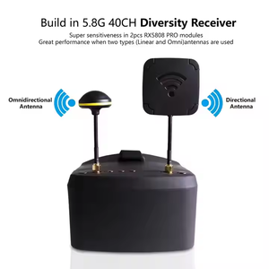 Hot Sales 800D With DVR 5.8G 40CH 5 Inch 4.3 X480 Diversity Video Headset Build In Battery For <b>RC</b> Racing <b>Drone</b> - Product Image 3