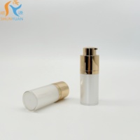 Semprotan botol Serum tanpa udara, krim perawatan kulit Losion Perawatan Kulit 15ml mutiara putih botol Serum
