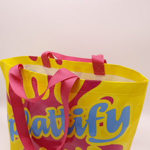 <span class=keywords><strong>Bolsa</strong></span> de Compras Personalizada de Polipropileno Tejido, <span class=keywords><strong>Bolsa</strong></span> Reutilizable Laminada con Logotipo - Product Image 3