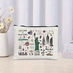 Trousse de Maquillage Personnalisée Grande Taille à Motif Souvenir de <span class=keywords><strong>New</strong></span> <span class=keywords><strong>York</strong></span>, Sac de <span class=keywords><strong>Voyage</strong></span> pour Articles de Toilette, Pochette Cosmétique, Cadeau pour Enterrement de Vie de Jeune Fille - Product Image 5