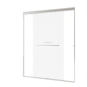 Puerta de Ducha Corredera Doble Semierizada de 44-48 Pulgadas Ancho x 72 pulgadas H 1/4 pulg. Puerta de vidrio templado con acabado en níquel cepillado - Product Image 1