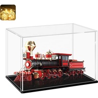 Vitrine en acrylique transparente avec base noire, protection anti-poussière pour objets de collection, souvenirs, figurines
