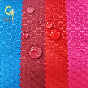 Rpet Fabric 100% Polyester ZY-057 Honeycomb Grid With PU Coated For Bag Luggage Outdoor Oxford Fabric