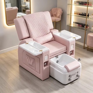 Chaise de pédicure rose en promotion avec télécommande, chaise de manucure pour soins des ongles, chaise de pédicure sans plomberie - Product Image 1