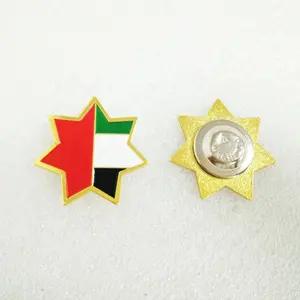 Stock caldo Emirati U.A.E. 53 flag day con etichetta magnetica a stella in metallo con risvolto distintivo tascabile per la celebrazione della 53a giornata nazionale degli Stati Uniti