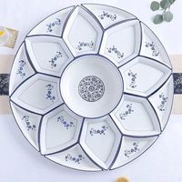 Service de table en céramique haut de gamme au design rustique, motif personnalisé, assiettes, plats et plateaux pour la maison, les réceptions, les mariages et les fêtes de famille