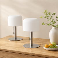 Lampe de table tambour moderne sans fil rechargeable RGB avec interrupteur, intensité réglable, portable, alimentée par batterie, idéale pour les mariages