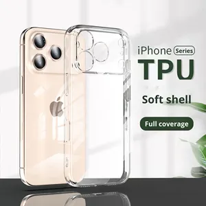<span class=keywords><strong>Coque</strong></span> de téléphone portable en TPU <span class=keywords><strong>transparente</strong></span> à couverture intégrale souple 360° pour <span class=keywords><strong>iPhone</strong></span> 17 Pro Max et <span class=keywords><strong>iPhone</strong></span> 16 - Product Image 2