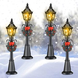 4pcs <b>Doll</b> <b>House</b> Mini Street Lamp Model Indoor Scene Black Street Lamp Christmas Standing Lamp - Product Image 1